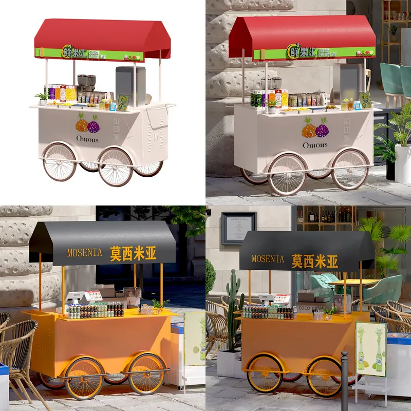 Food Snacks With Iron - Portable Wrought Iron Food Cart European
