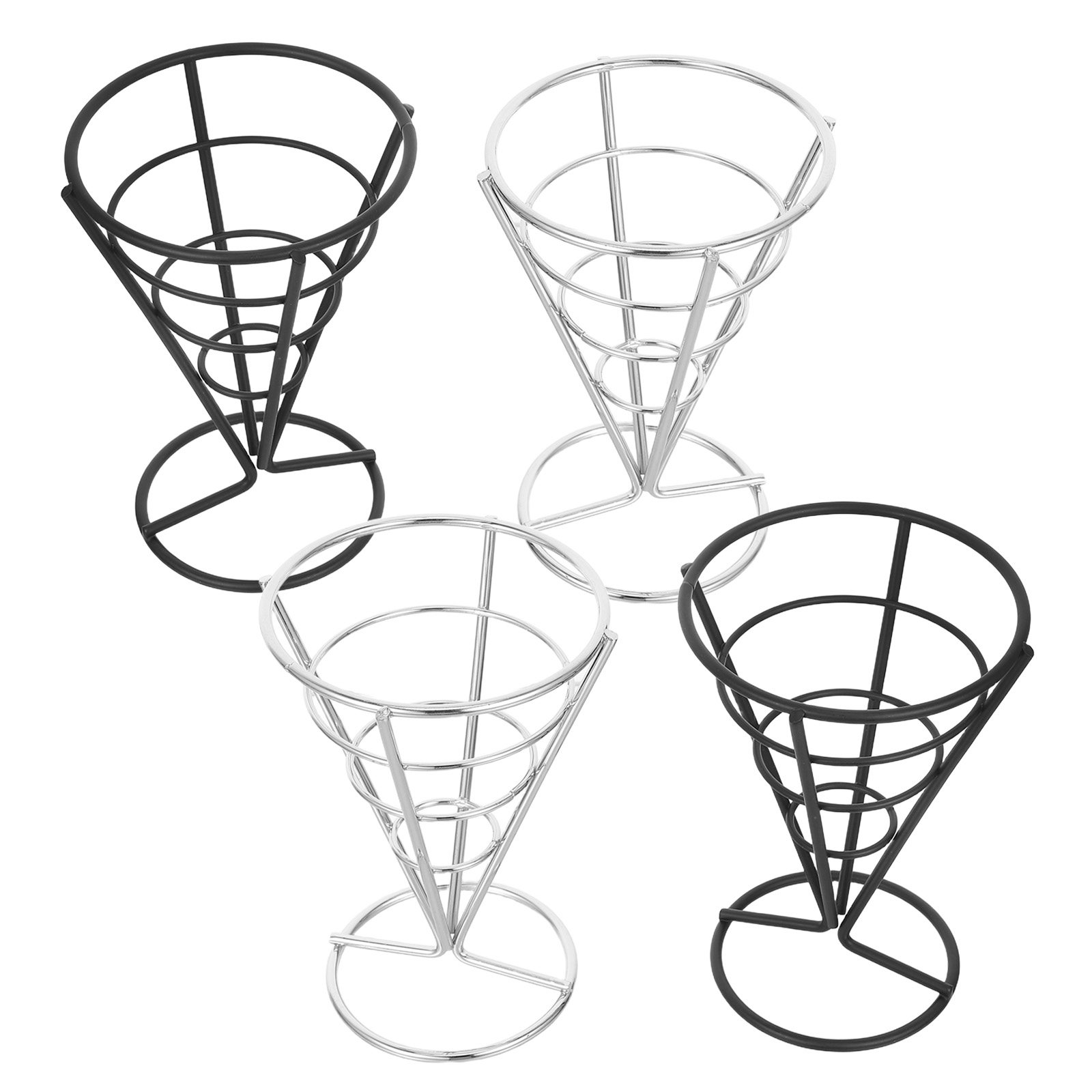 Food Snacks With Iron - 4Pcs Cone French Fry Holder Iron