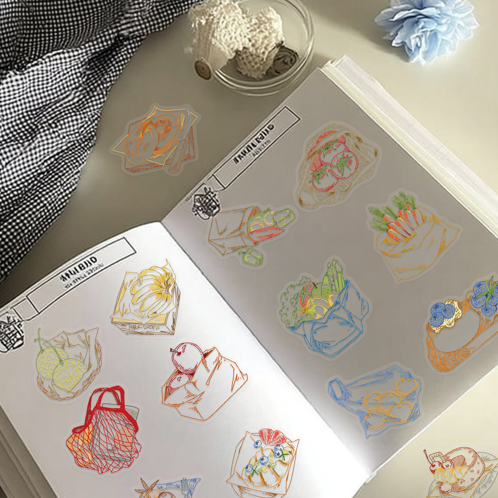 50Pcs Color Line Drawing Food  - Food Snacks Drawing recension och pris
