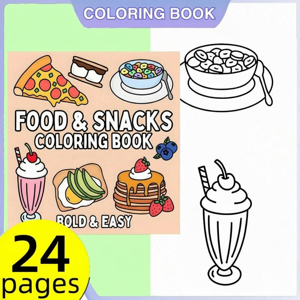New Food & Snack Themed Colori - Food Snacks Drawing recension och pris