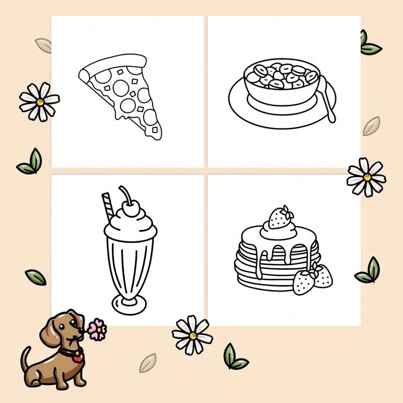 New Food & Snack Themed Colori - Food Snacks Drawing recension och pris