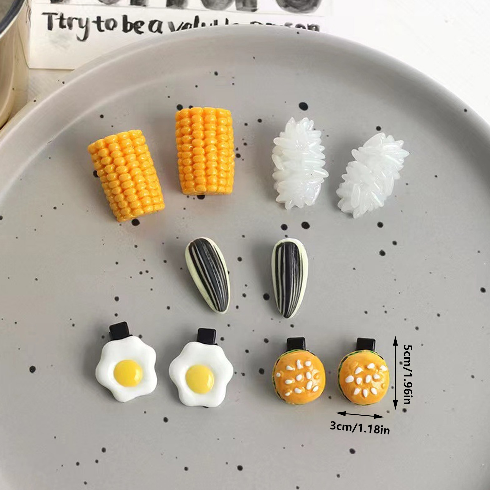 Mini Food Hair Clips Set Reali - Food Or Snacks recension och pris
