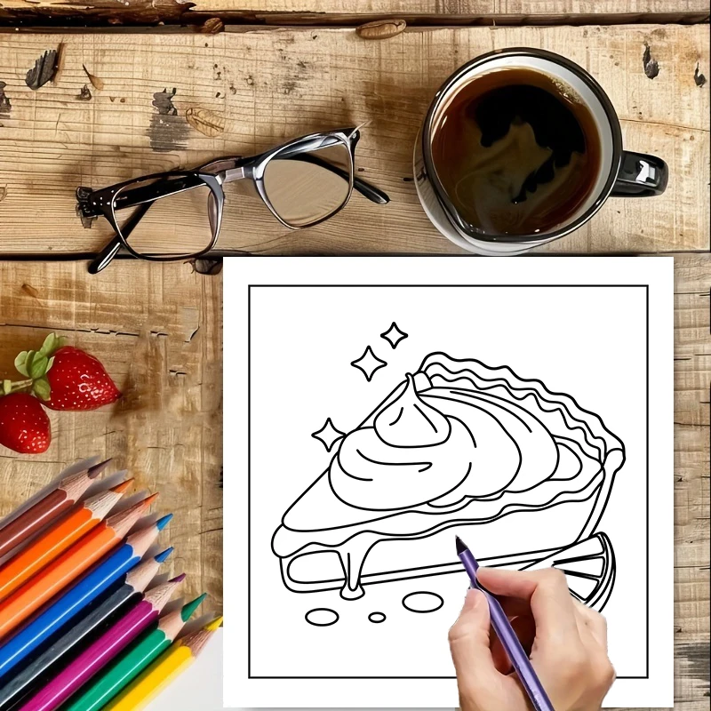 Easy Food and Snacks Coloring  - Food Snacks Drawing recension och pris