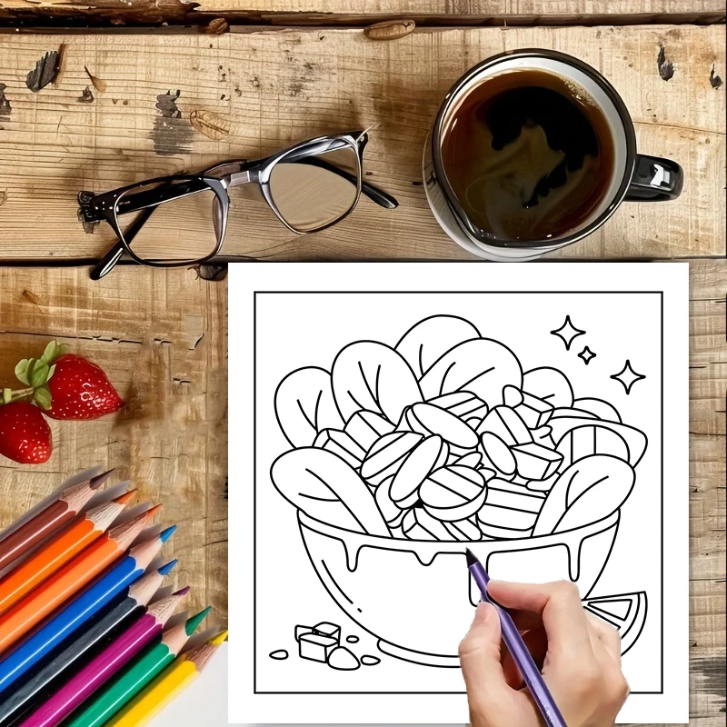 Easy Food and Snacks Coloring  - Food Snacks Drawing recension och pris