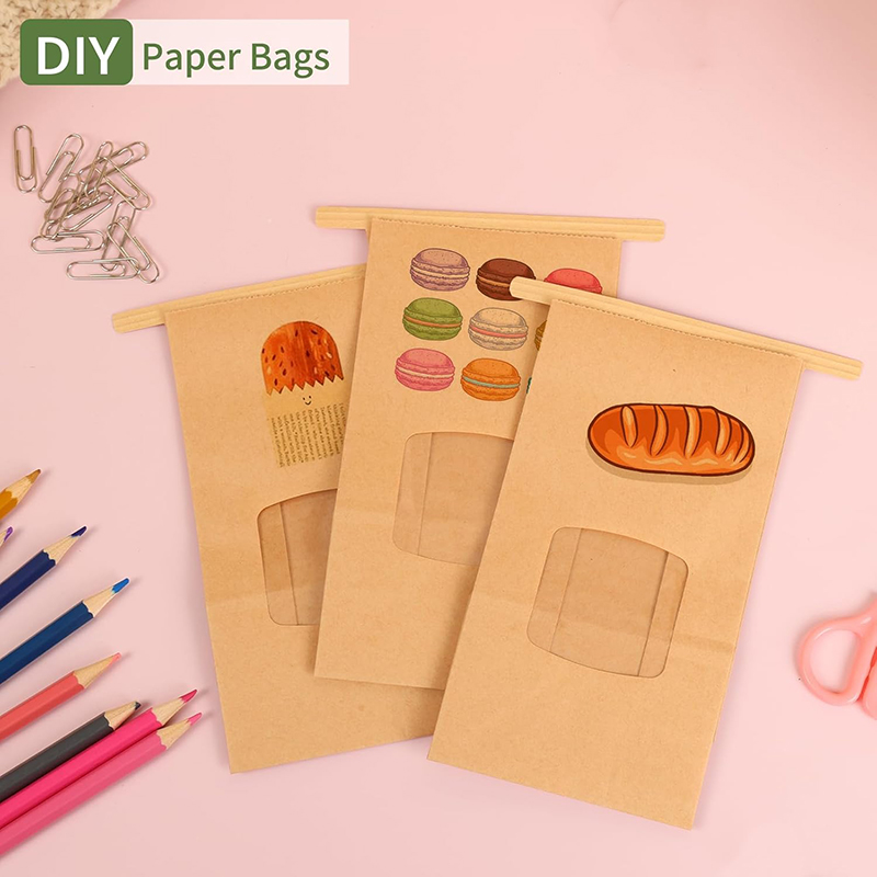10Pcs Bakery Bags, Window Seal - Food Or Snacks recension och pris