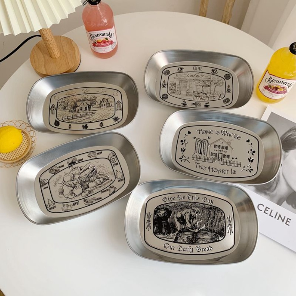2PCS Vintage American Tin Tray - Food Snacks For Picnic recension och pris