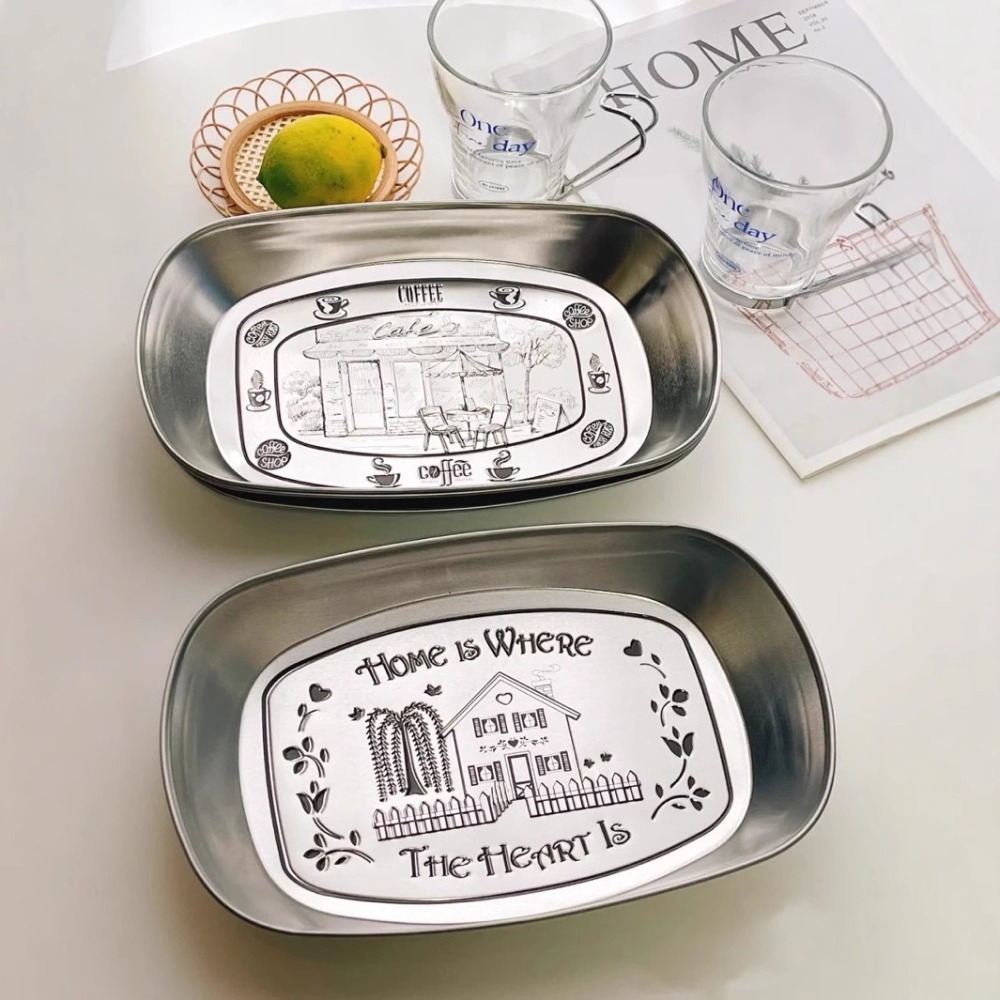 2PCS Vintage American Tin Tray - Food Snacks For Picnic recension och pris