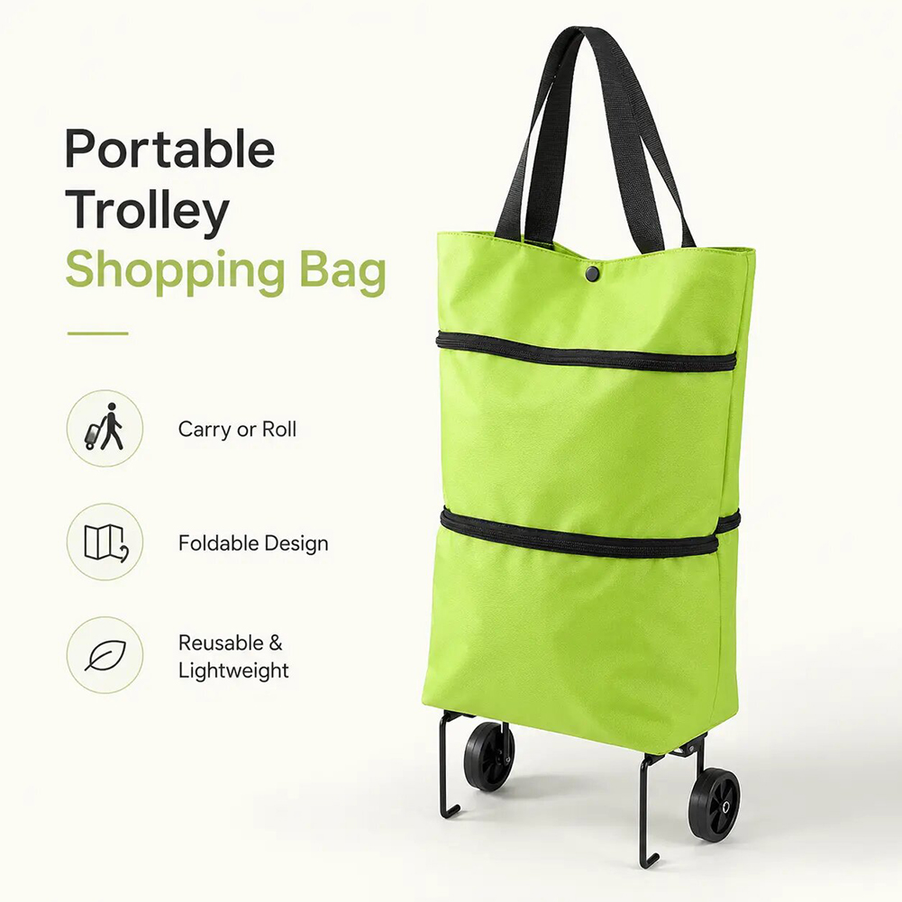 Foldable Shopping Cart Rolling - Food Grocery Snacks recension och pris