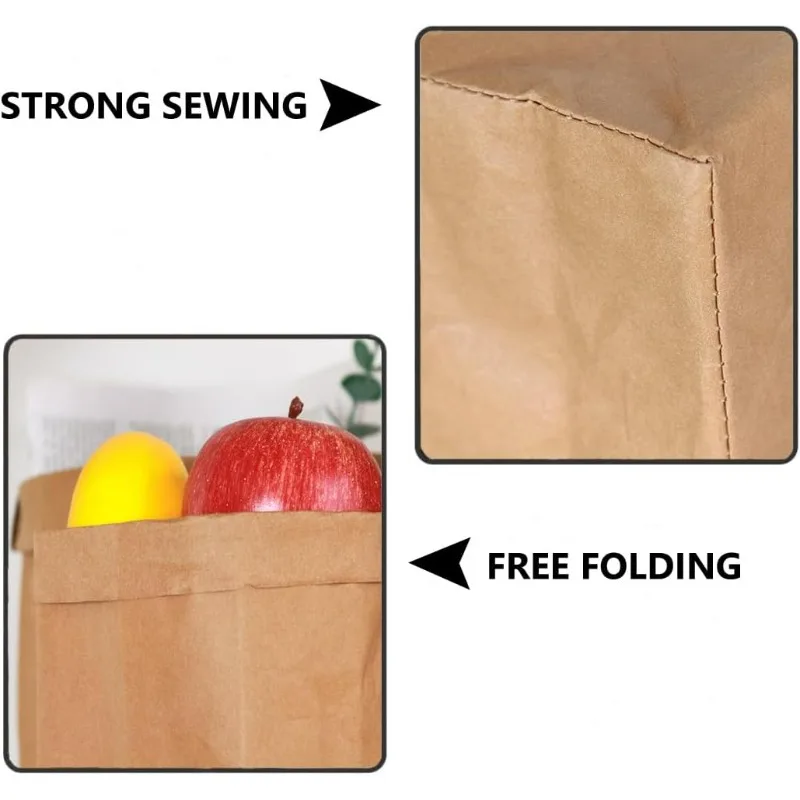Washed Kraft Paper Bags 3 Pcs  - Food Grocery Snacks recension och pris