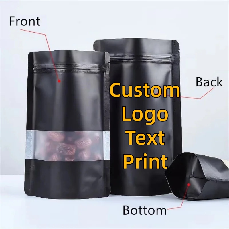 100PCS Stand-up Matte Black Al - Food Or Snacks recension och pris