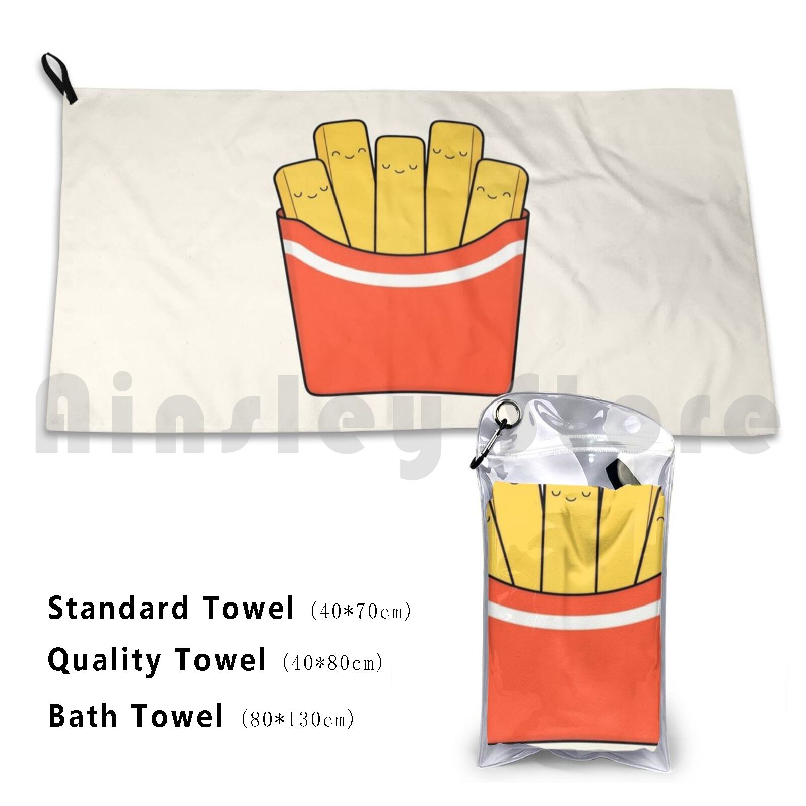 Best Fries Bath Towel Beach Cu - Yummy Food Snacks recension och pris