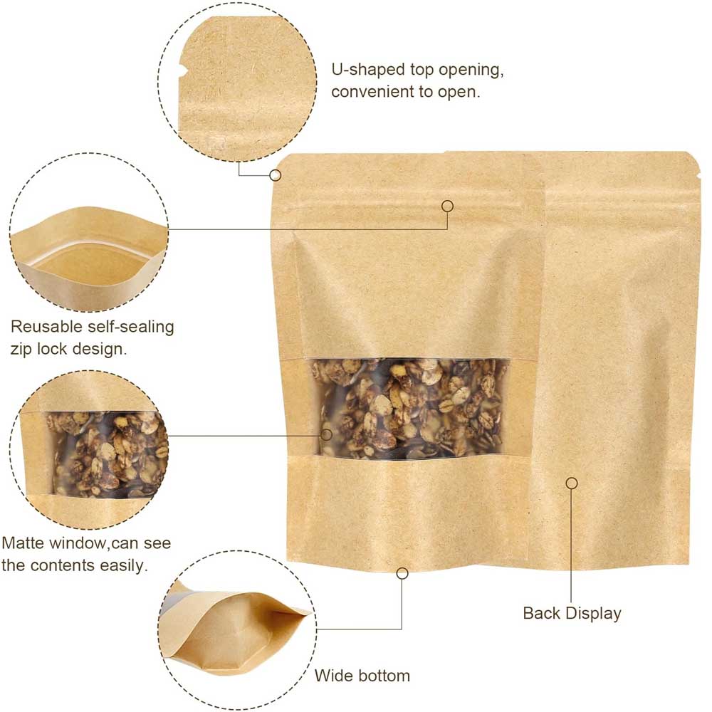 10-50pcs Upright Seal Bone Zip - Food Or Snacks recension och pris