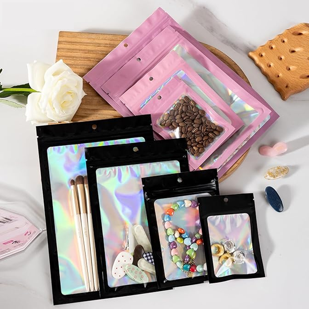 10-1000Pcs Holographic Ziplock - Food Or Snacks recension och pris