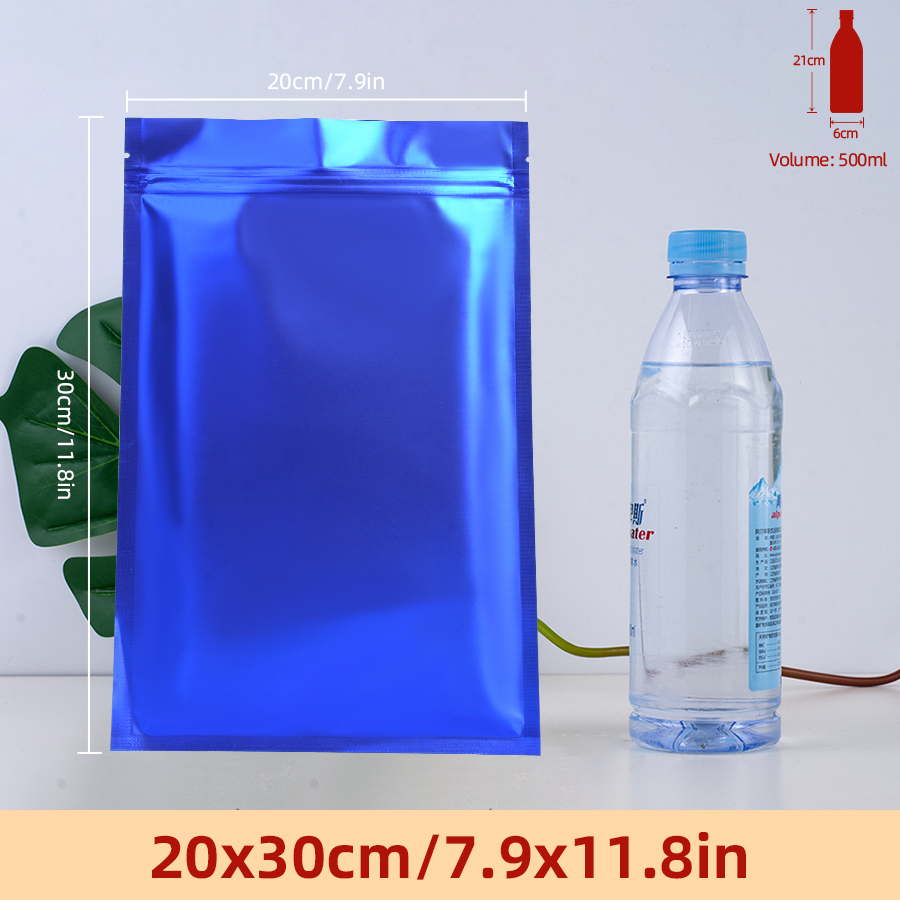 100pcs Matte Blue Foil Zipper  - Snacks Food Usa recension och pris