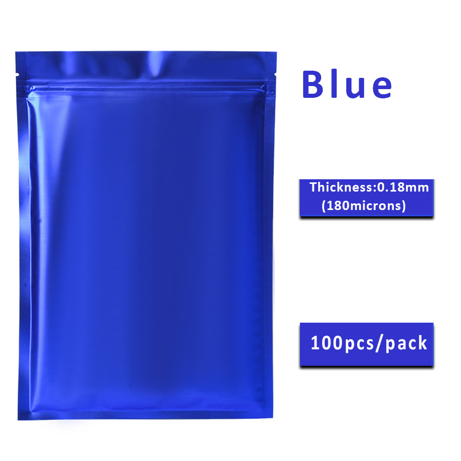 100pcs Matte Blue Foil Zipper  - Snacks Food Usa recension och pris