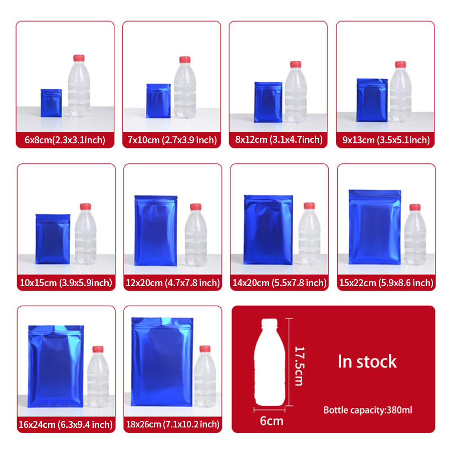100pcs Matte Blue Foil Zipper  - Snacks Food Usa recension och pris
