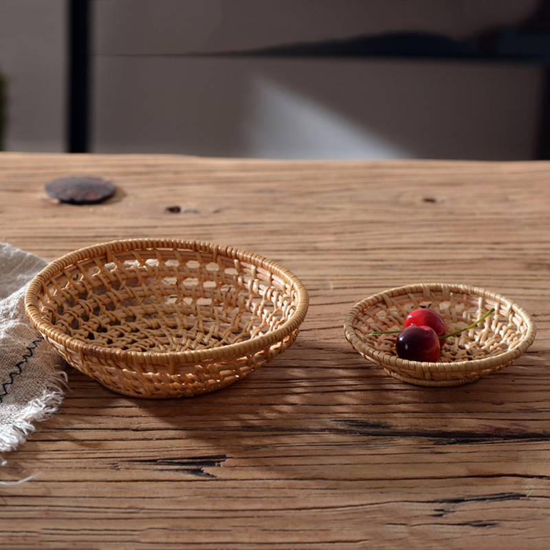 Round Bamboo Rattan Tray, Hand - Food Snacks For Picnic recension och pris