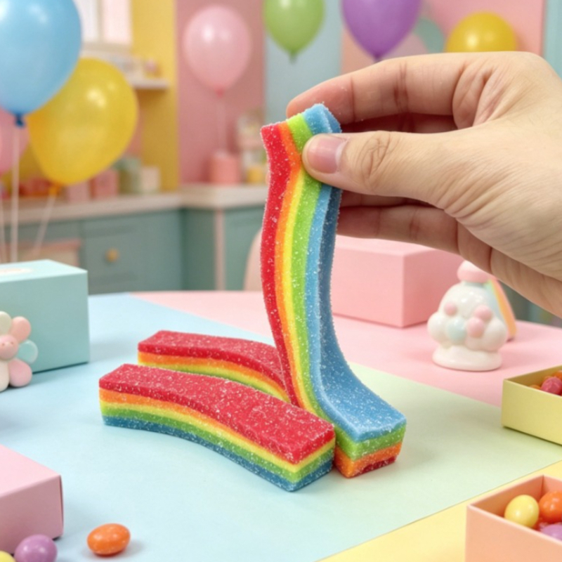 Squishy Rainbow Strip Stress B - Candy Sour Strip recension och pris