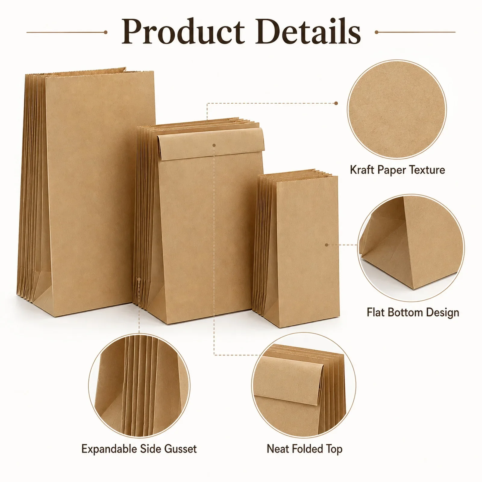 10-30Pcs Small Brown Kraft Pap - Food Or Snacks recension och pris