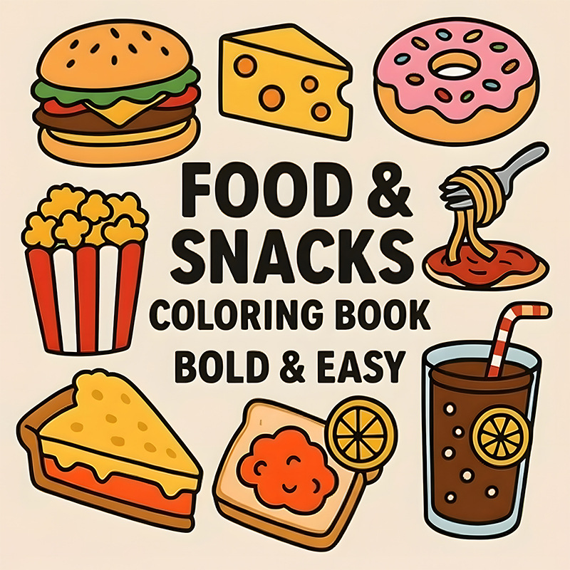 Thick Food & Snack Themed Colo - Food Snacks Drawing recension och pris