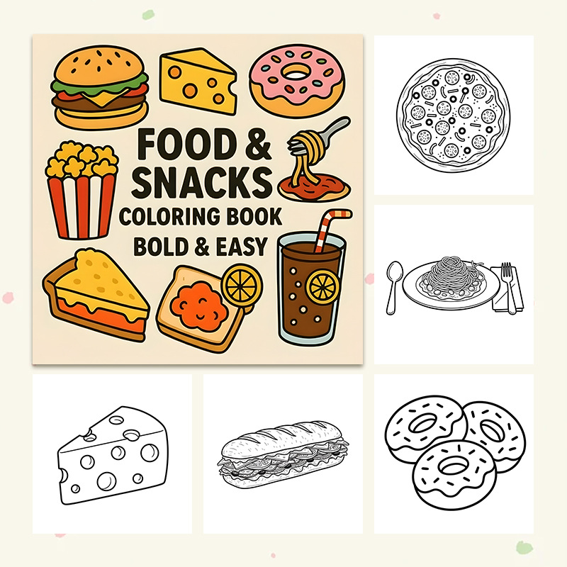 Thick Food & Snack Themed Colo - Food Snacks Drawing recension och pris