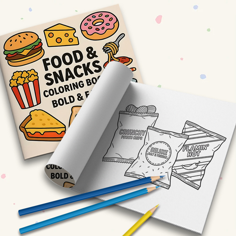 Thick Food & Snack Themed Colo - Food Snacks Drawing recension och pris